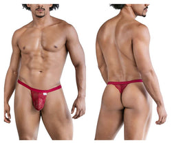CandyMan Men's Underwear 99823 Lace Thongs Color Wine thumbnail 1