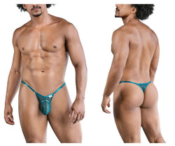 CandyMan Men's Underwear 99824 Mesh Thongs Color Green thumbnail 1