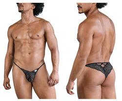 CandyMan Men's Underwear 99829 Lace Thongs Color Black thumbnail 1