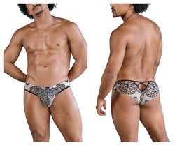 CandyMan Men's Underwear 99830 Lace Briefs Color Nude-Black thumbnail 1