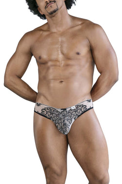 CandyMan Men's Underwear 99830 Lace Briefs Color Nude-Black thumbnail 2