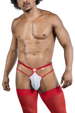 CandyMan Men's Underwear 99833 Murse Thongs Color Red-White thumbnail 2
