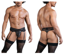 CandyMan Men's Underwear 99837 Lace-Garter Outfit Color Black thumbnail 1