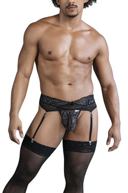 CandyMan Men's Underwear 99837 Lace-Garter Outfit Color Black thumbnail 2