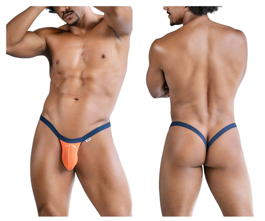 CandyMan Men's Underwear 99841 Mesh Thongs Color Orange