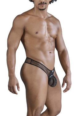 CandyMan Men's Underwear 99843 Fishnet Thongs Color Black thumbnail 4