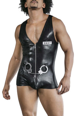 CandyMan Men's Underwear 99844 Police Bodysuit Color Black thumbnail 2