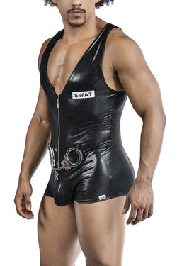 CandyMan Men's Underwear 99844 Police Bodysuit Color Black thumbnail 4