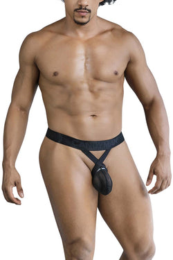 CandyMan Men's Underwear 99847 Mesh Thongs Color Black thumbnail 2