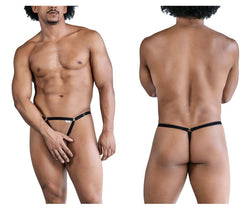 CandyMan Men's Underwear 99852 Nudist Thongs Color Black thumbnail 1