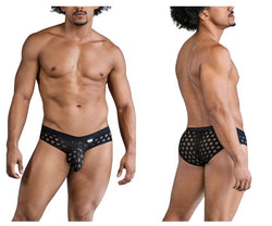 CandyMan Men's Underwear 99855 Polka Mesh Briefs Color Black thumbnail 1