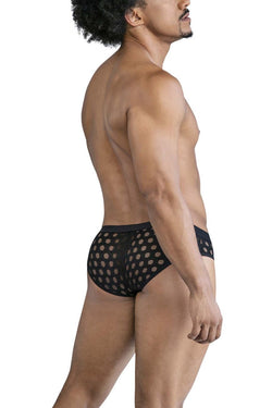 CandyMan Men's Underwear 99855 Polka Mesh Briefs Color Black thumbnail 3