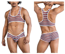 CandyMan Men's Underwear 99859 Two Piece Outfit Color Stripes thumbnail 1