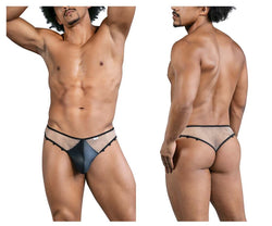 CandyMan Men's Underwear 99860 Fishnet Thongs Color Nude-Black thumbnail 1
