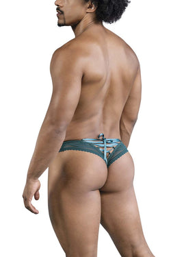 CandyMan Men's Underwear 99861 Lace Thongs Color Green thumbnail 3