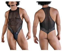 CandyMan Men's Underwear 99864 Lace-Mesh Bodysuit Color Black thumbnail 1