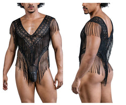 CandyMan Men's Underwear 99865 Lace-Mesh Bodysuit Color Black thumbnail 1