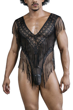 CandyMan Men's Underwear 99865 Lace-Mesh Bodysuit Color Black thumbnail 2