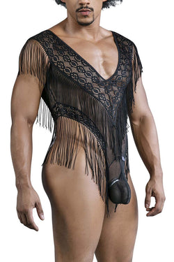 CandyMan Men's Underwear 99865 Lace-Mesh Bodysuit Color Black thumbnail 4