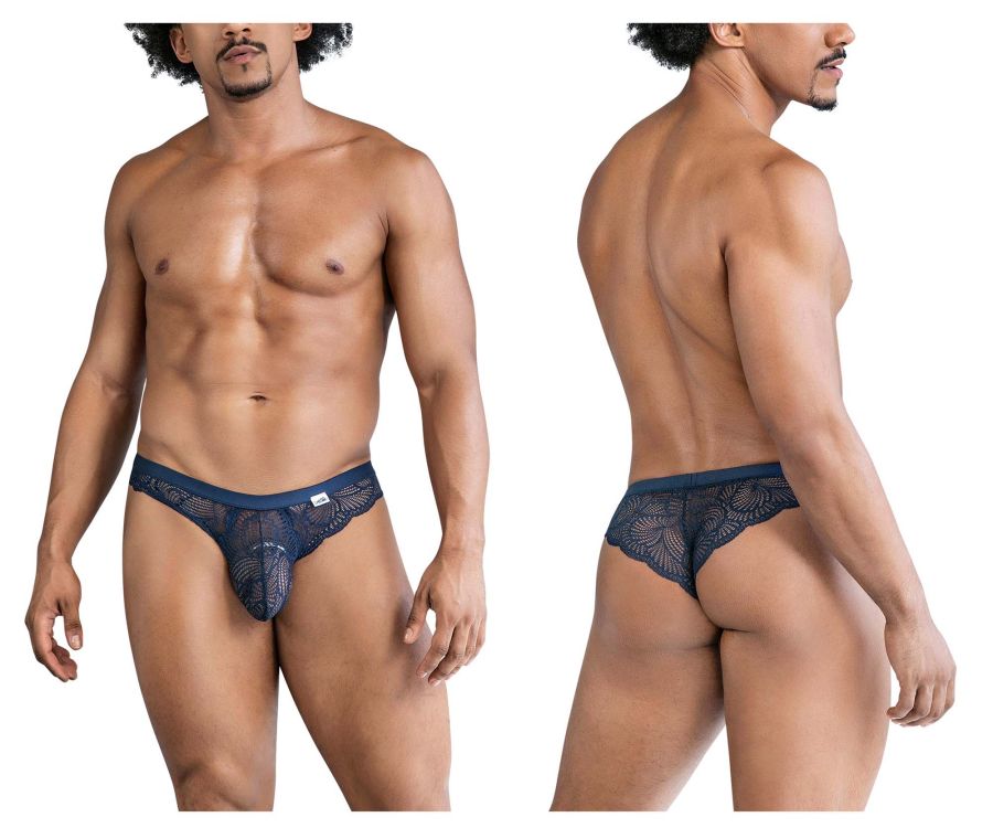 CandyMan Men's Underwear 99868 Lace Briefs Color Navy