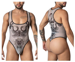 CandyMan Men's Underwear 99869 Egyptian Bodysuit Color Nude-Black thumbnail 1