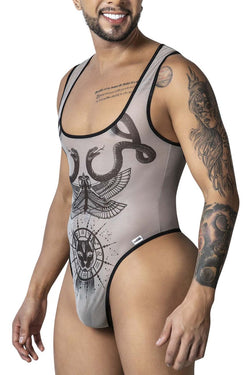 CandyMan Men's Underwear 99869 Egyptian Bodysuit Color Nude-Black thumbnail 4