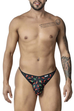 CandyMan Men's Underwear 99875 Chili pepper Thongs Color Black Print thumbnail 2