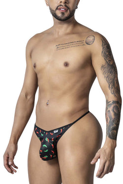 CandyMan Men's Underwear 99875 Chili pepper Thongs Color Black Print thumbnail 4