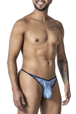 CandyMan Men's Underwear 99875 Water prints Thongs Color Blue-White thumbnail 4