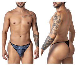 CandyMan Men's Underwear 99875 Egyptian Thongs Color Gray-Black thumbnail 1