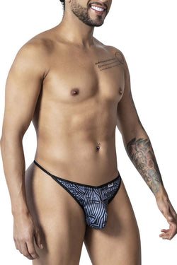 CandyMan Men's Underwear 99875 Egyptian Thongs Color Gray-Black thumbnail 4