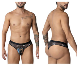 CandyMan Men's Underwear 99885 Sun Moon Thongs Color Black-White thumbnail 1