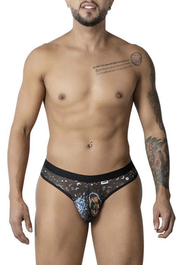 CandyMan Men's Underwear 99885 Sun Moon Thongs Color Black-White thumbnail 2
