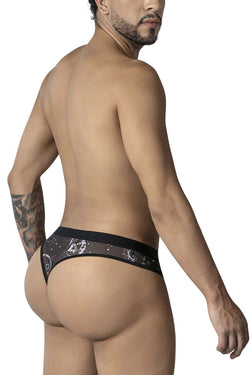 CandyMan Men's Underwear 99885 Sun Moon Thongs Color Black-White thumbnail 3