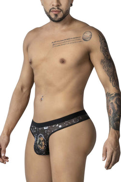 CandyMan Men's Underwear 99885 Sun Moon Thongs Color Black-White thumbnail 4