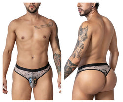 CandyMan Men's Underwear 99885 Sun Moon Thongs Color Nude-Black thumbnail 1