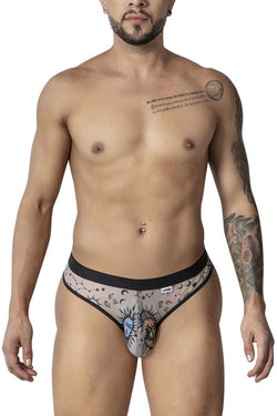 CandyMan Men's Underwear 99885 Sun Moon Thongs Color Nude-Black thumbnail 2