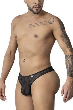 CandyMan Men's Underwear 99894 Geometric Mesh Briefs Color Black thumbnail 4