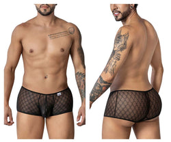 CandyMan Men's Underwear 99896 Geometric Mesh Trunks Color Black thumbnail 1