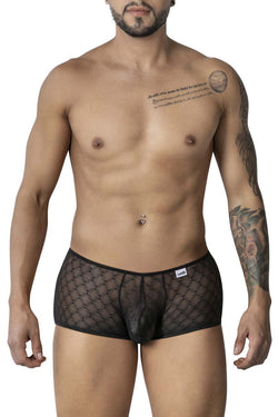 CandyMan Men's Underwear 99896 Geometric Mesh Trunks Color Black thumbnail 2