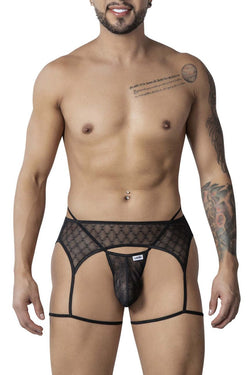 CandyMan Men's Underwear 99898 Geometric Mesh Thongs Color Black thumbnail 2