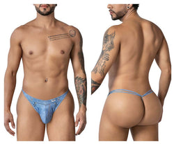 CandyMan Men's Underwear 99899 Cowboy Thongs Color Denim Blue thumbnail 1