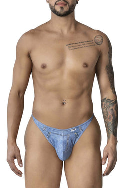 CandyMan Men's Underwear 99899 Cowboy Thongs Color Denim Blue thumbnail 2