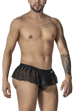 CandyMan 99901 Men's Underwear Geometric Mesh Thongs Color Black thumbnail 4