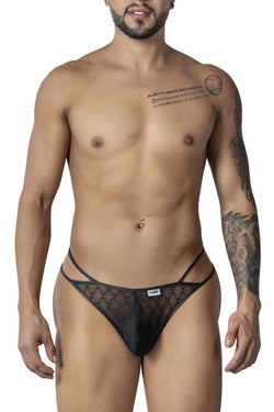 CandyMan Men's Underwear 99903 Geometric Mesh Thongs Color Black thumbnail 2