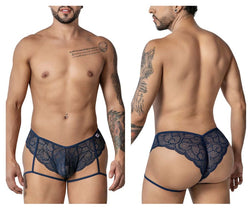 CandyMan Men's Underwear 99905 Garter Lace Briefs Color Navy thumbnail 1