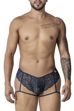 CandyMan Men's Underwear 99905 Garter Lace Briefs Color Navy thumbnail 2