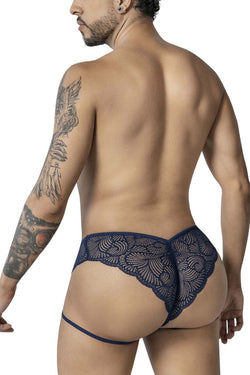 CandyMan Men's Underwear 99905 Garter Lace Briefs Color Navy thumbnail 3