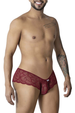CandyMan 99907 Men's Underwear Lace Trunks Color Burgundy thumbnail 4