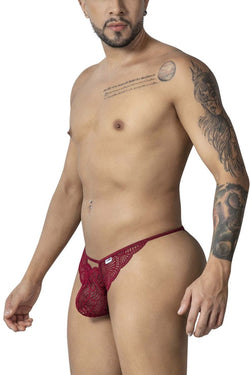 CandyMan Men's Underwear 99910 Lace Thongs Color Burgundy thumbnail 4